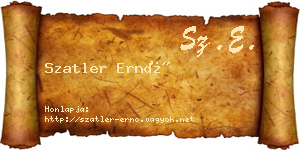 Szatler Ernő névjegykártya